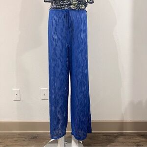 Jordan Taylor Royal Blue Beachwear Pants Pull-over Sheer Swim Bottom Cover-up L